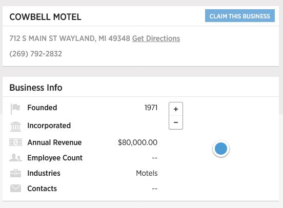 Cowbell Motel - D And B Listing